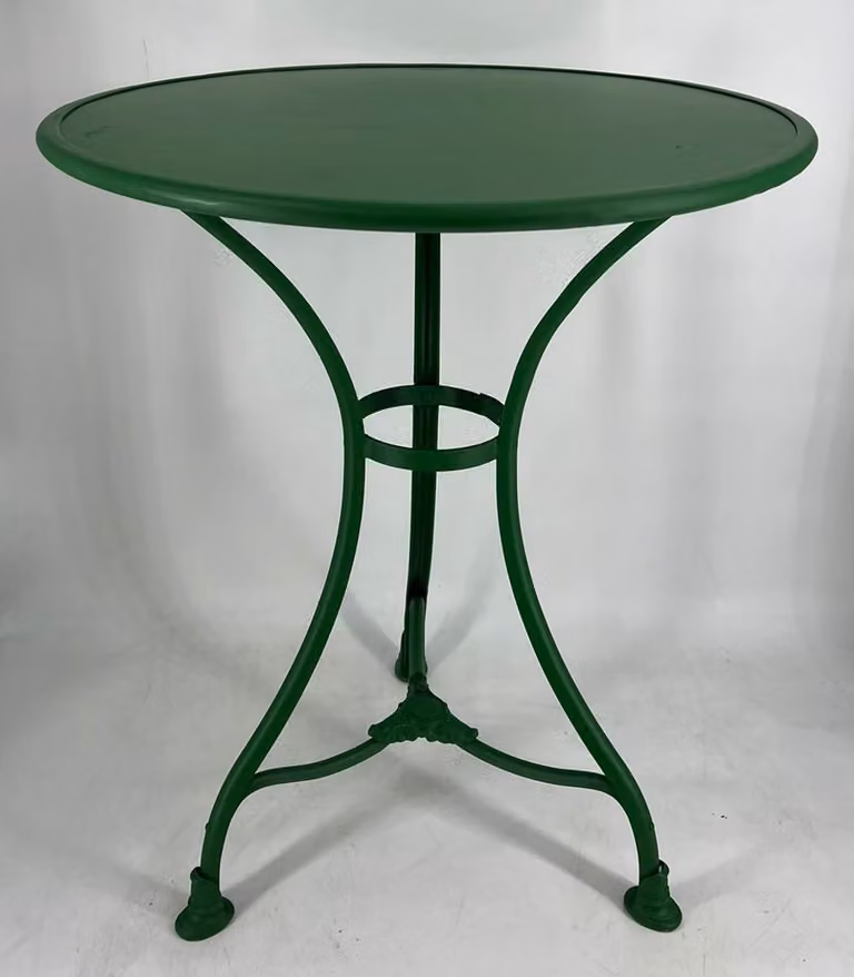 Casa Padrino Tavolo da giardino in stile liberty verde Ø 60 x H. 70 cm - Mobili da giardino nostalgici