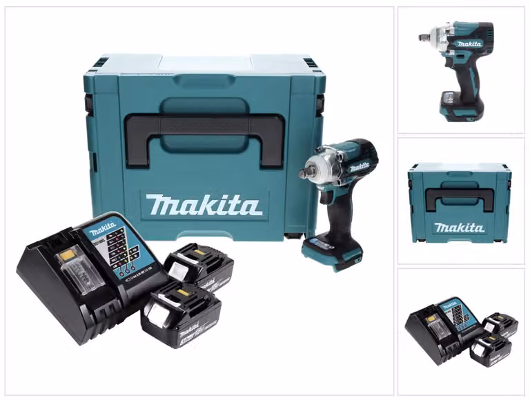 Avvitatore a impulsi a batteria Makita DTW 300 RFJ 18 V 330 Nm 1/2" brushless + 2x batteria ricaricabile 3,0 Ah + caricabatterie + Makpac