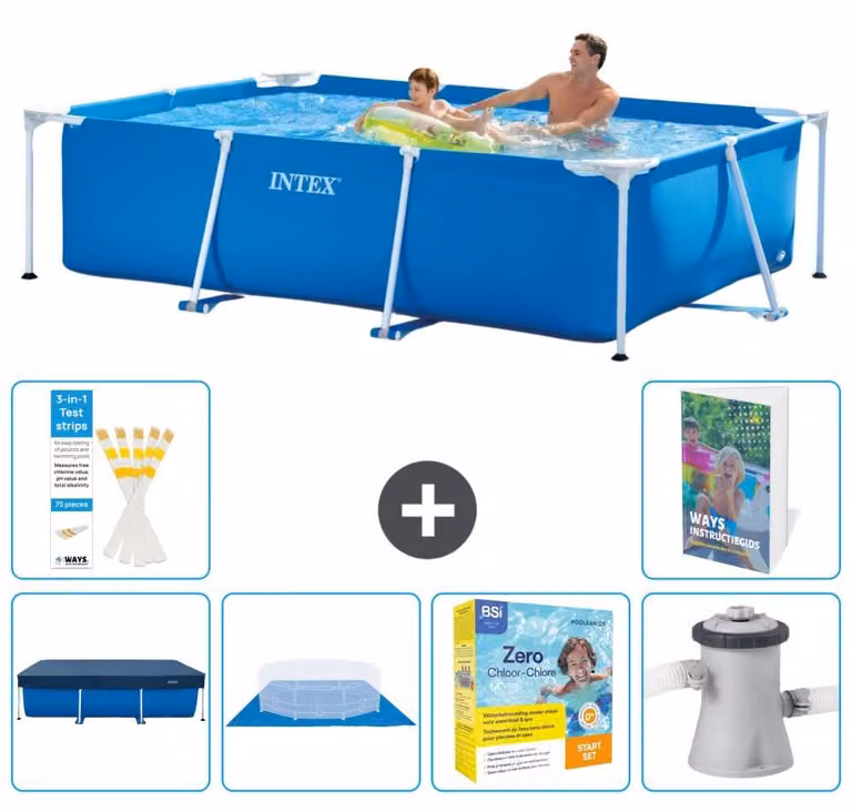 Piscina fuori terra rettangolare - 260x160x65 cm - composta da 5 elementi - Modello S24