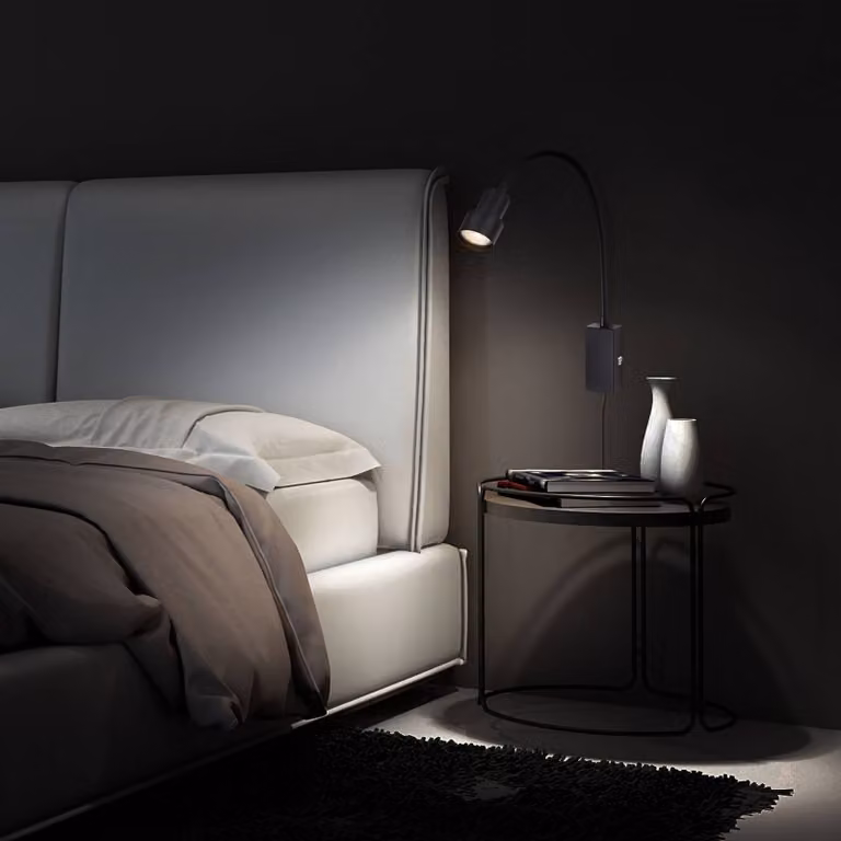 Briloner Applique da parete Tusi Comfort Light, Nero, Camera da letto, Metallo, Moderno, Applique
