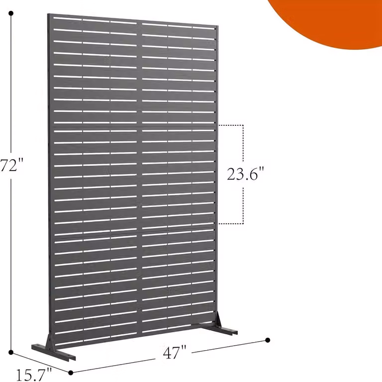 Pannello per recinzione - Schermo per la privacy - Parete divisoria - Schermo per balcone - Schermo antivento - Pannello per recinzione in metallo, colore nero
