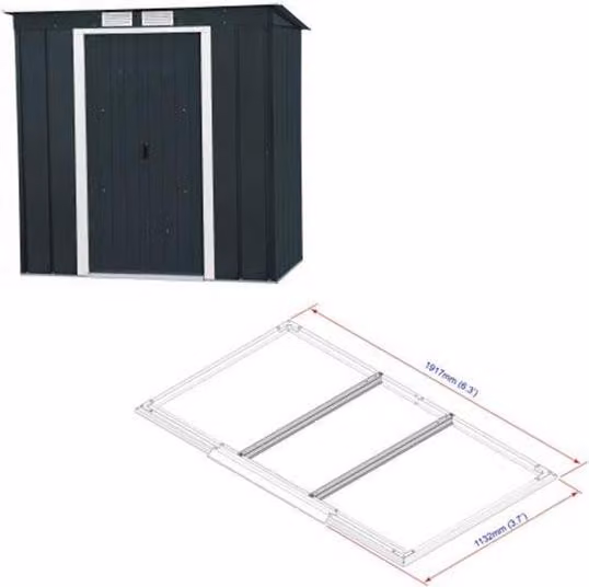 DURAMAX Pent Roof Eco Garden house 2,5 m² + profili a pavimento, antracite DURAMAX 50023