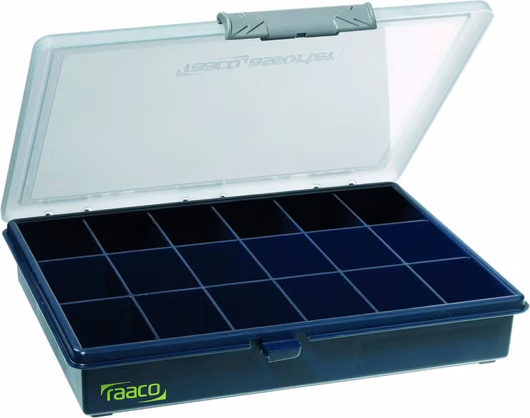 Cassetta degli attrezzi per officina - 9 scomparti - portatile - 19,5 x 24 x 4,3 cm
