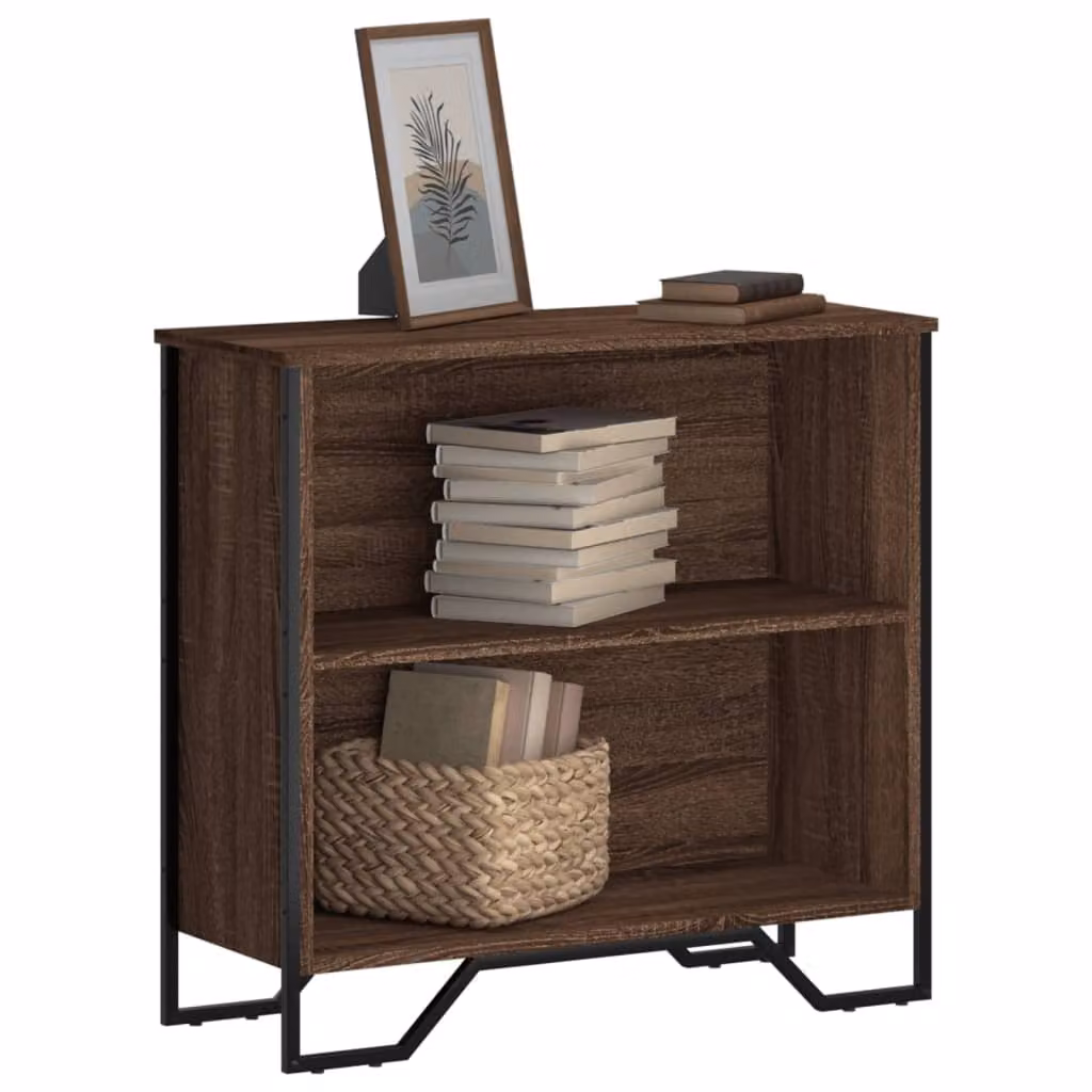 Libreria moderna vidaXL in legno e metallo, colore rovere marrone, L 80 cm x P 31 cm x H 74,5 cm