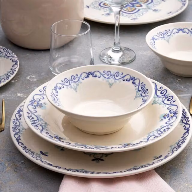 Servizio piatti Niralino in ceramica da 24 pezzi, multicolore