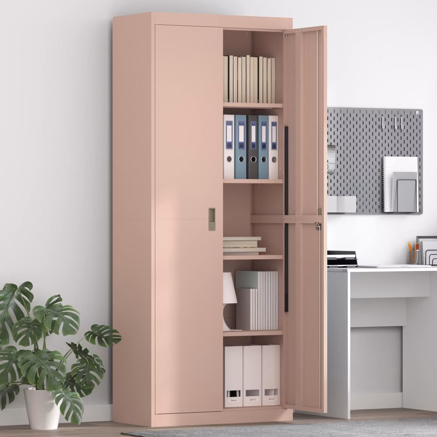 vidaXL Armadio Rosa 80 x 40 x 200 cm Acciaio