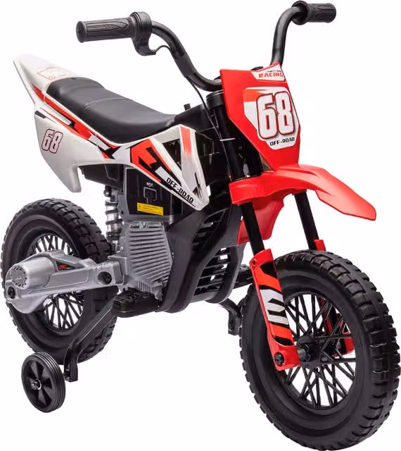 Moto Elettrica per Bambini AIYAPLAY con Luci, Suoni e Indicatore di Carica, Rosso, L/P/H: 107 x 56 x 70 cm – 1