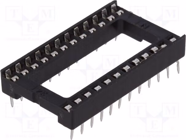 10x Zoccolo: DIP DS1009-24ATIWX, Zoccolo DIP, Numero di pin: 24, Montaggio a traversa, Distanza tra i pin: 15,24 mm