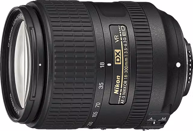 Obiettivo Nikon AF-S DX 18-300mm f/3.5-6.3 VR Zoom Standard per sensore APS-C, colore nero