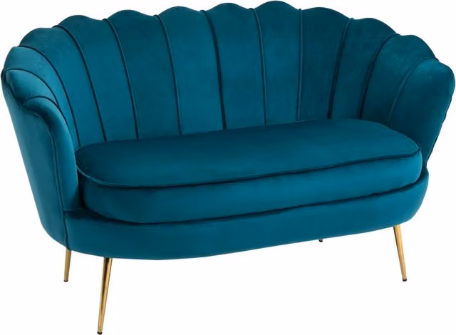 Divano 2 Posti 130x77x77 cm in Velluto Verde