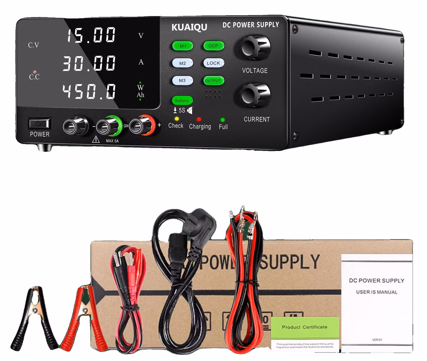 Alimentatore da laboratorio DC, con potenza di uscita regolabile, sistema di raffreddamento intelligente, modello R-SPS1530C