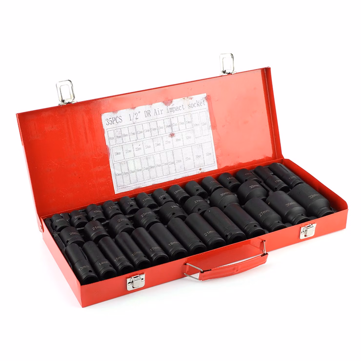 35pcs esagono Bit Socket Sets Metric Deep Drive per 1/2In Drive cricchetto 6 punta strumento di lavoro