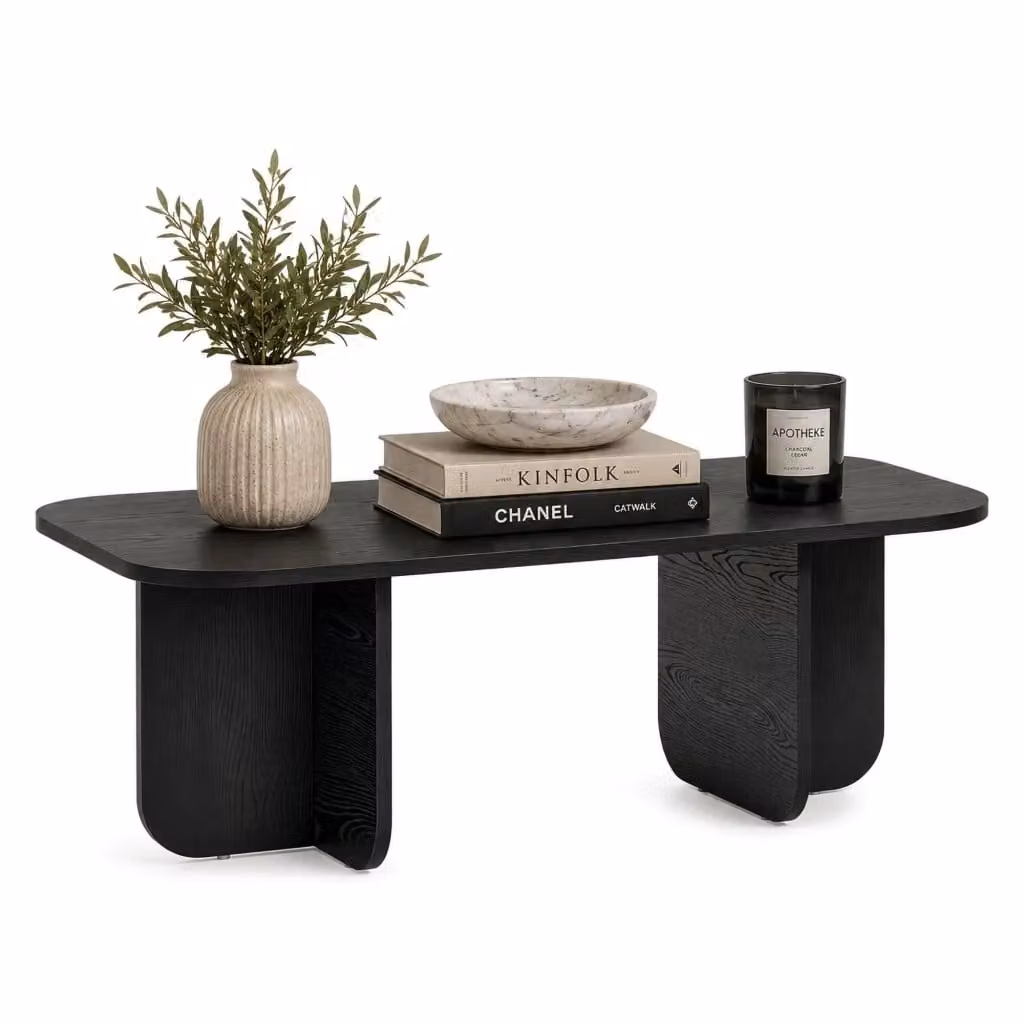 Nomeva Tavolino da Salotto Rettangolare Nero Frassino L/P/H: 120 x 60 x 41 cm – 2
