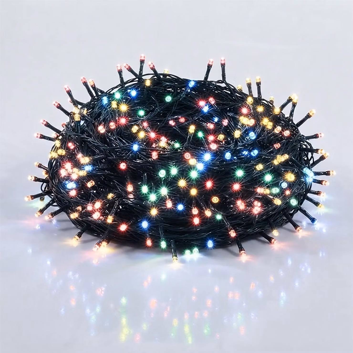 Catena luminosa natalizia a LED, multicolore - 320 LED / 27 metri - Illuminazione decorativa per esterni con timer