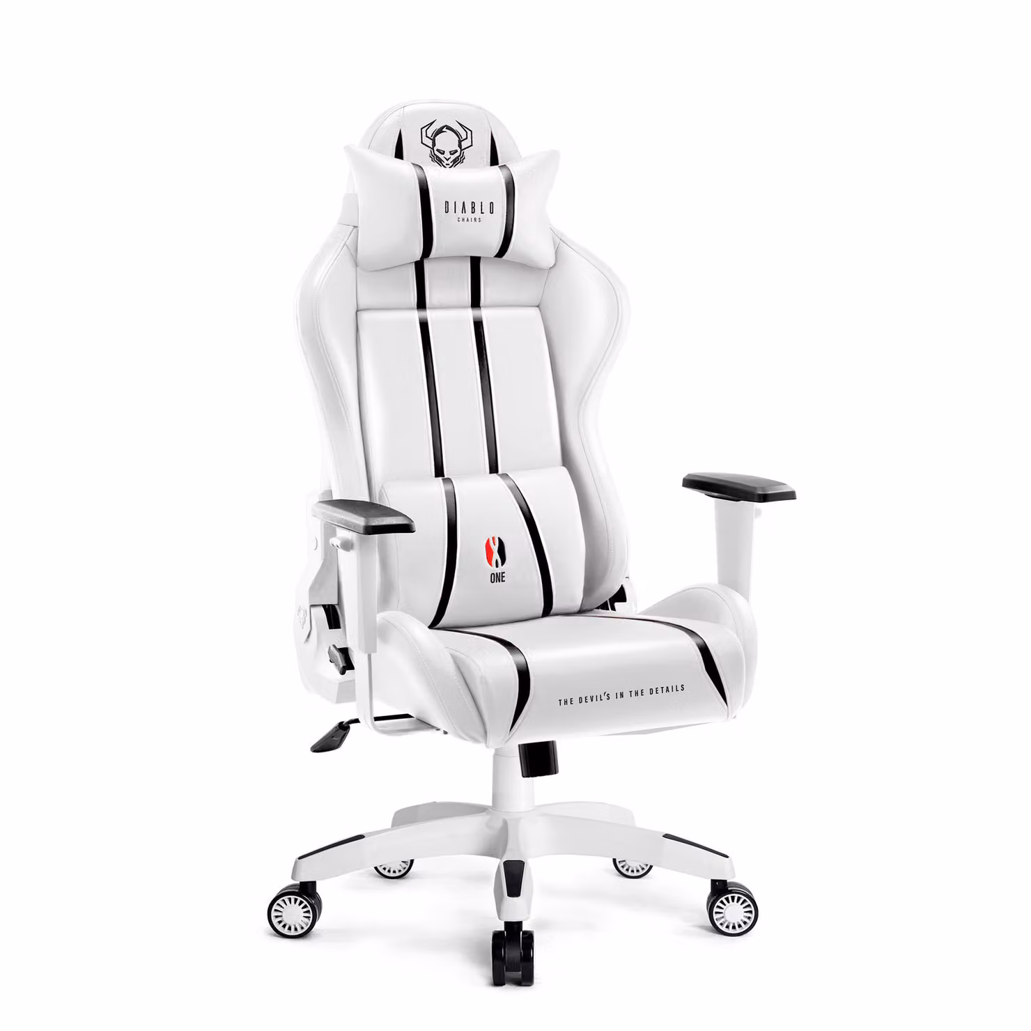 Diablo X-One 2.0 Gaming Chair Sedia da ufficio Braccioli regolabili Design ergonomico Cuscino collo/glutei Dimensioni normali Bianco-Nero