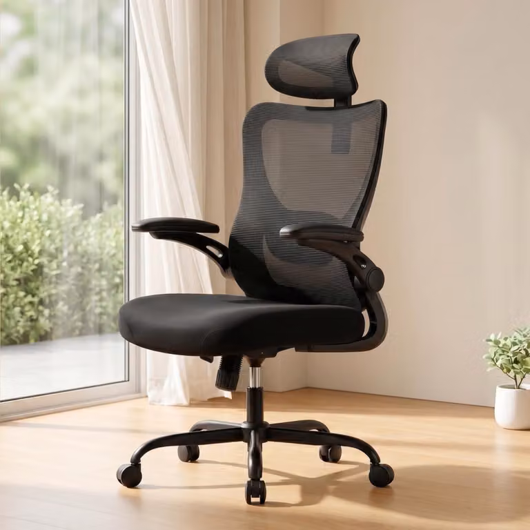 Sedia da ufficio ergonomica - Max 136 kg - Poggiatesta 2D - Braccioli 3D ribaltabili - Seduta 8 cm