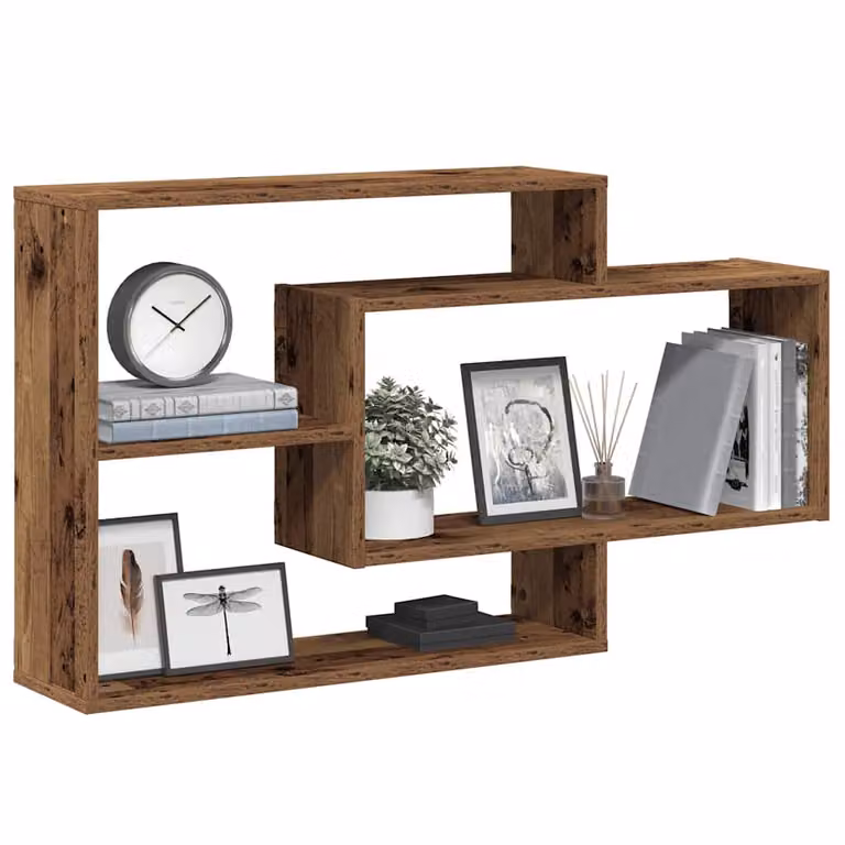 Scaffale a Parete vidaXL in MDF Colore Marrone Antico L 104 cm x P 20 cm x H 58,5 cm