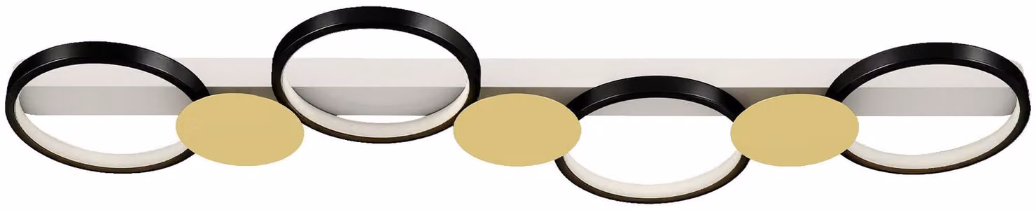 Pannello luminoso a LED da 38W con 4 punti luce | Colore: nero, oro | Dimensioni: 31x100x7 cm