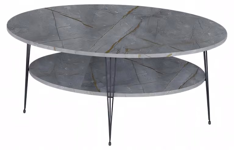 Moderner grauer Couchtisch aus Holz mit stilvollem Design