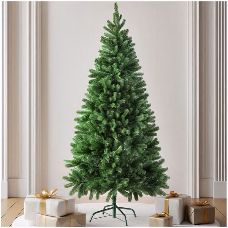 Albero di Natale artificiale verde tectake con sostegno in metallo, Altezza: 180 cm