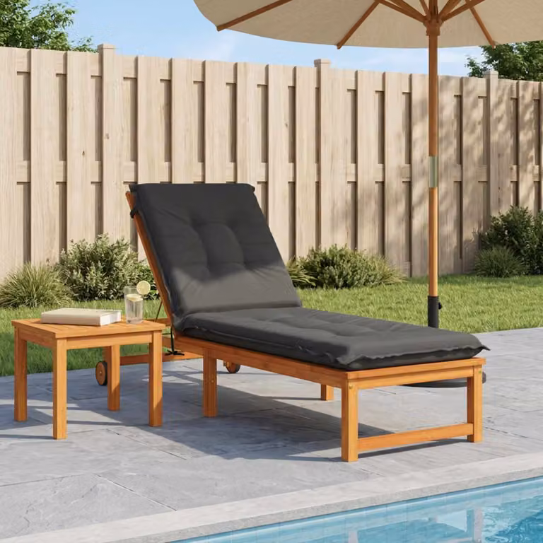 vidaXL Cuscino per Lettino GEMERT in Poliestere Antracite con Rivestimento Rimovibile e Resistente ai Raggi UV