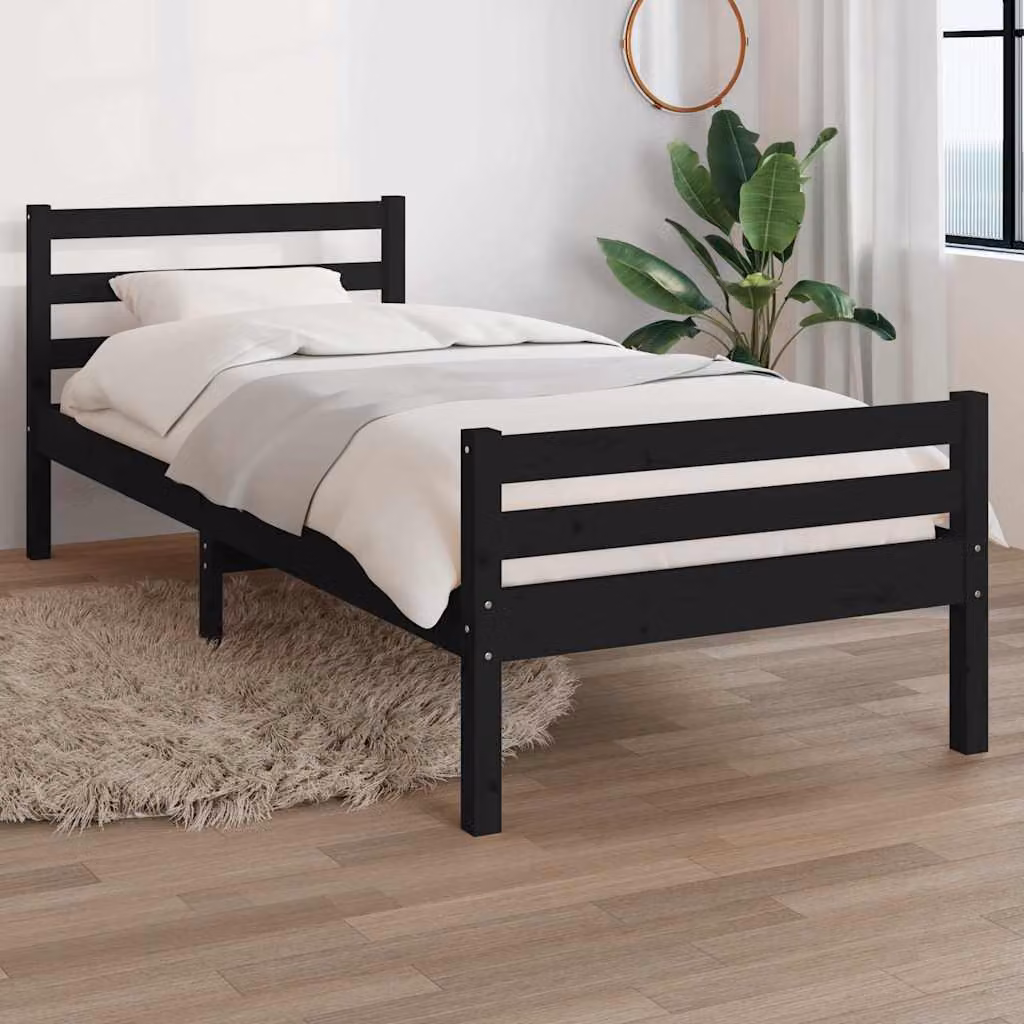 Giroletto vidaXL in legno massello di pino nero con doghe fisse L/P: 200 x 100 cm