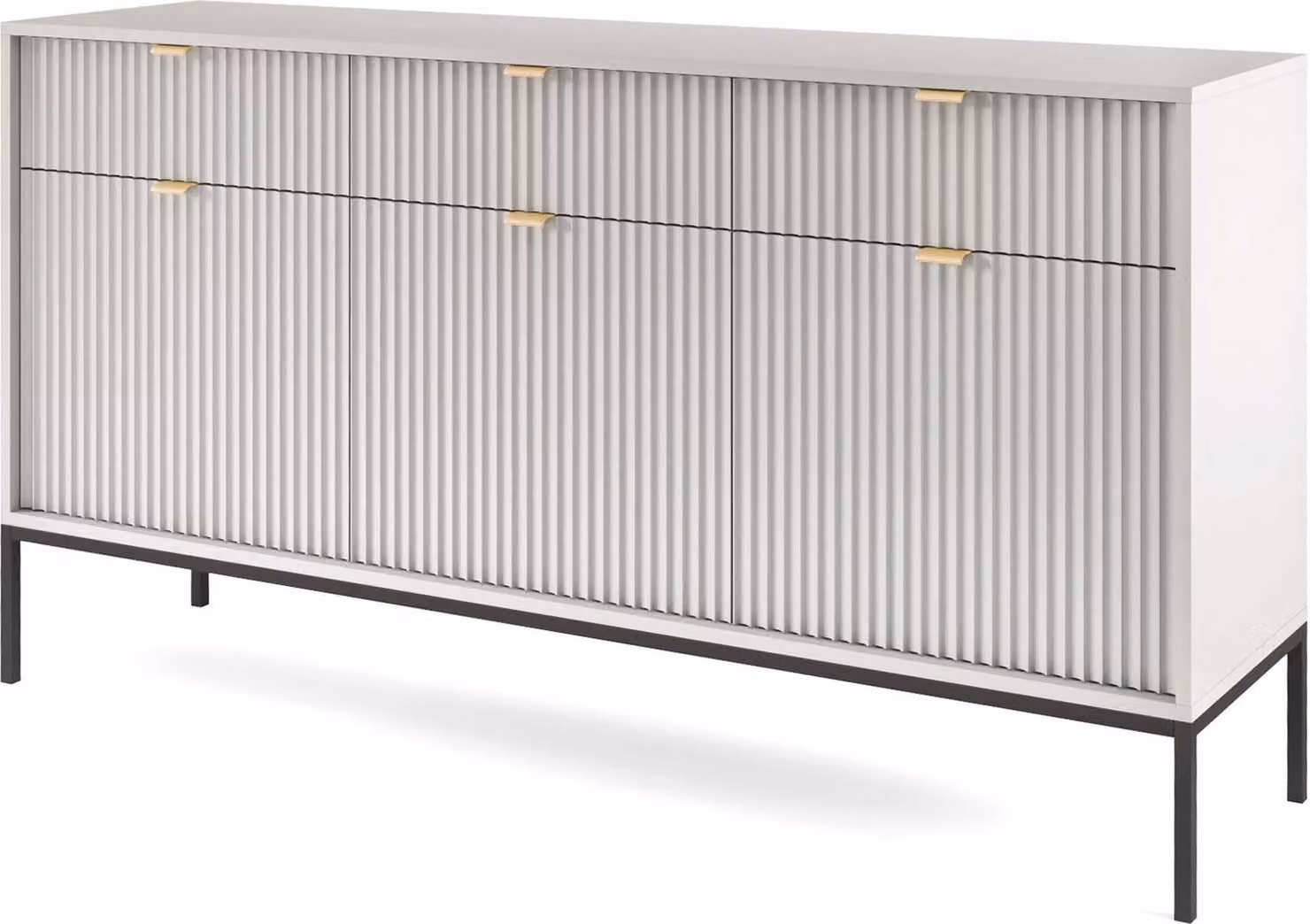 FURNLUX Credenza Avon Grigio 154cm / Colore principale: Grigio / Dimensioni: 154 x 83 x 39 cm