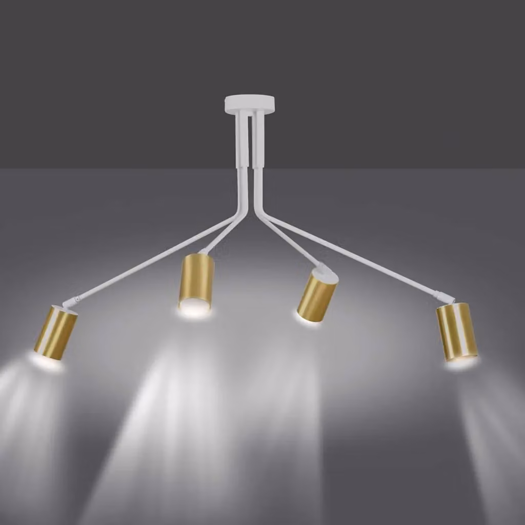 Plafoniera Minimal Morigena Luceart-Classic in Acciaio Bianco con 4 Luci GU10 – 2