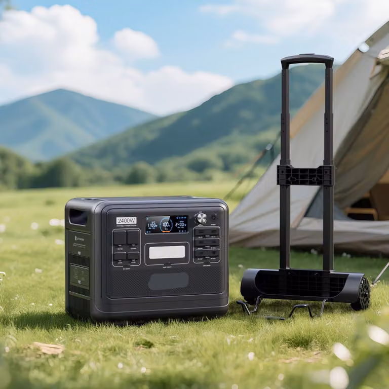 Centralina portatile – Generatore mobile – Alimentazione di emergenza – Batteria solare – Capacità di 2048 Wh – Potenza di uscita di 2400 W