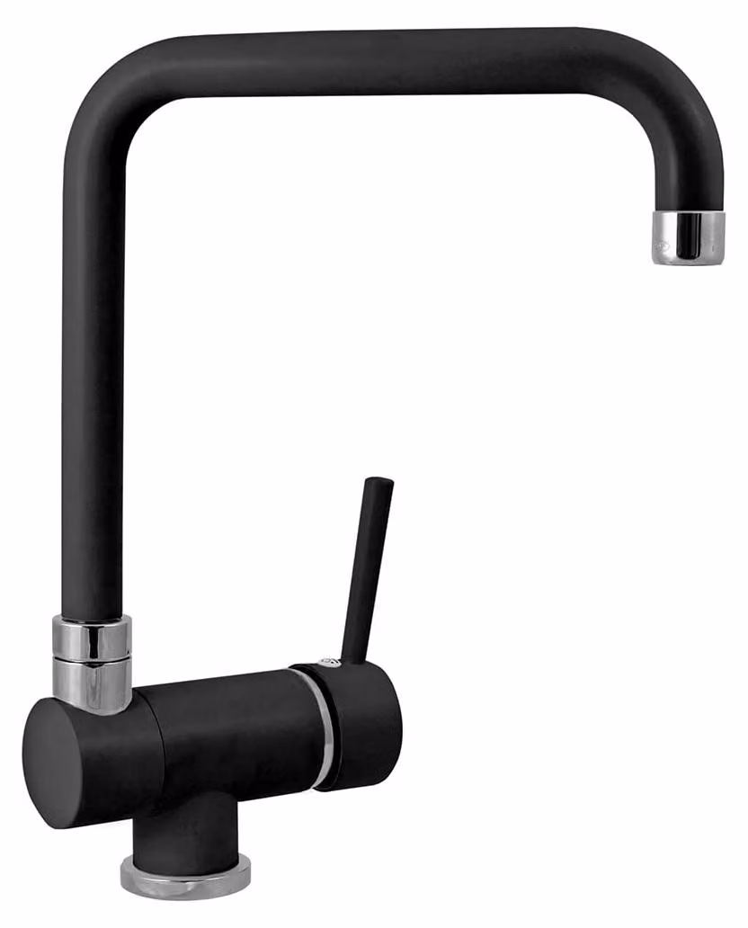 Miscelatore da cucina con leva, in Vetroceramica, 5 cm, girevole a 360°, colore nero