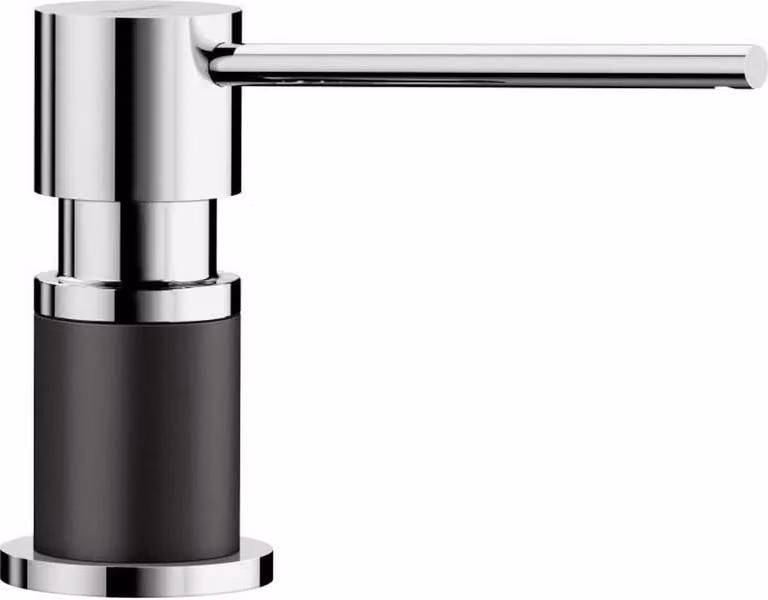 BLANCO LATO distributore di detersivo SILGRANIT look bicolore argento granito nero/cromo