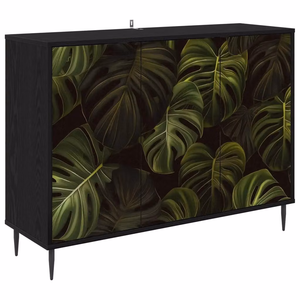 Credenza moderna vidaXL in rovere nero L: 102 cm, P: 33 cm, H: 76 cm – 2