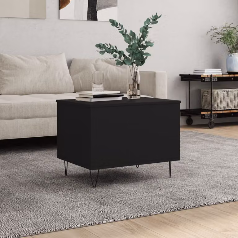 vidaXL Tavolino da Salotto Moderno Nero con Meccanismo di Sollevamento L: 60 cm, P: 44,5 cm, H: 45 cm