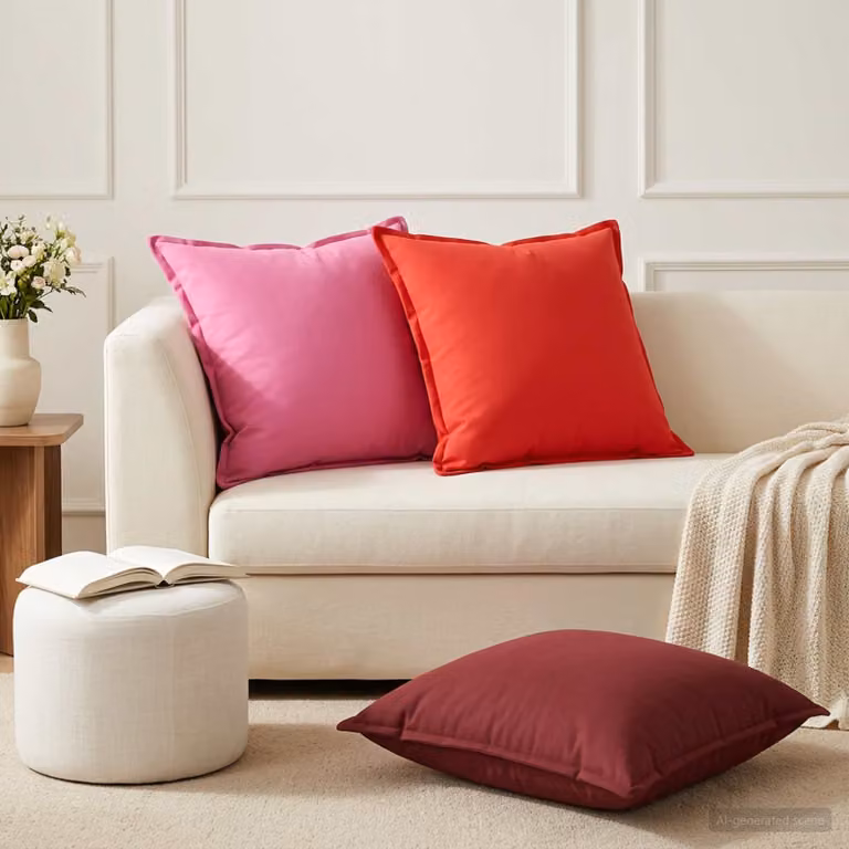 Set di 2 federe vidaXL HOUTEN rosse in poliestere, L 60 cm x P 60 cm