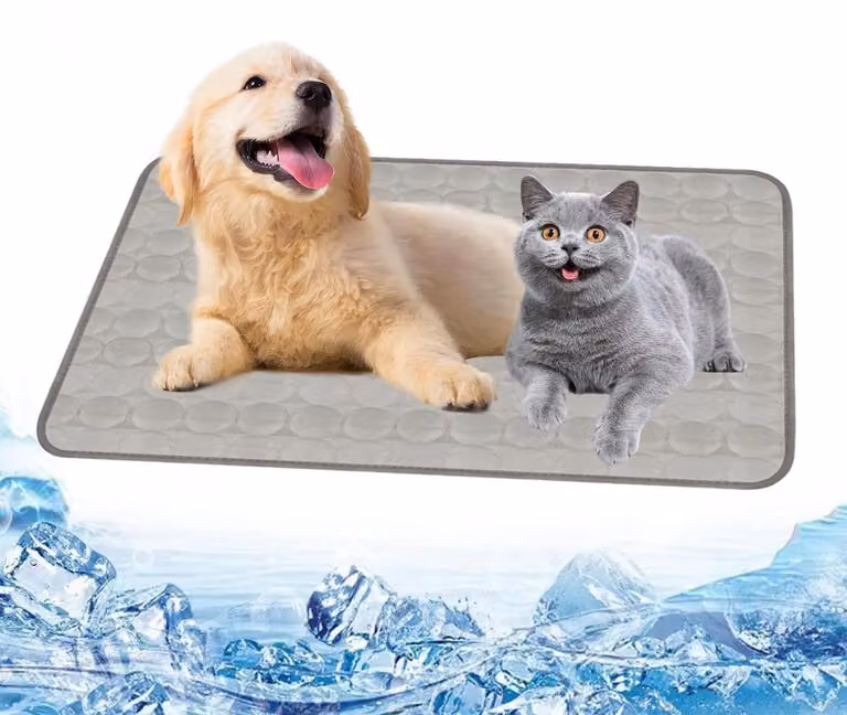 Tappetino refrigerante per cani, 75x50 cm, grigio. Cuscino refrigerante estivo per animali domestici, ideale per cani, da utilizzare in casa o in auto