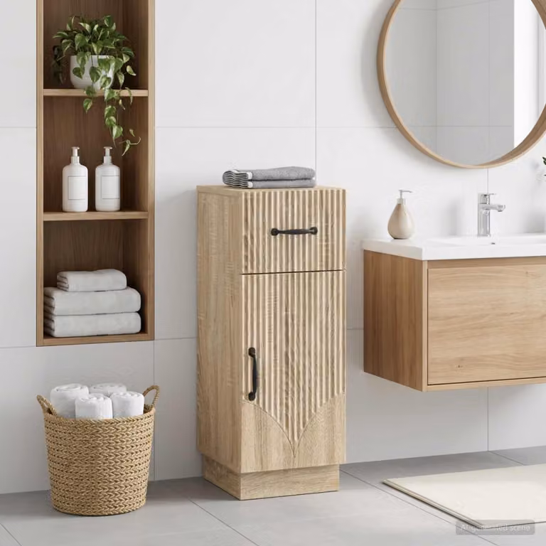 Mobiletto da Bagno Moderno vidaXL HOORN Rovere Sonoma, L/P/H: 30 x 31 x 77 cm