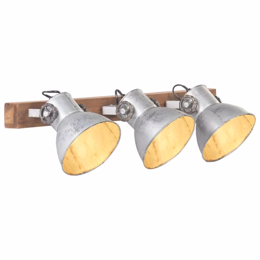 The Living Store Lampada da parete stile industriale argento 65x25 cm E27