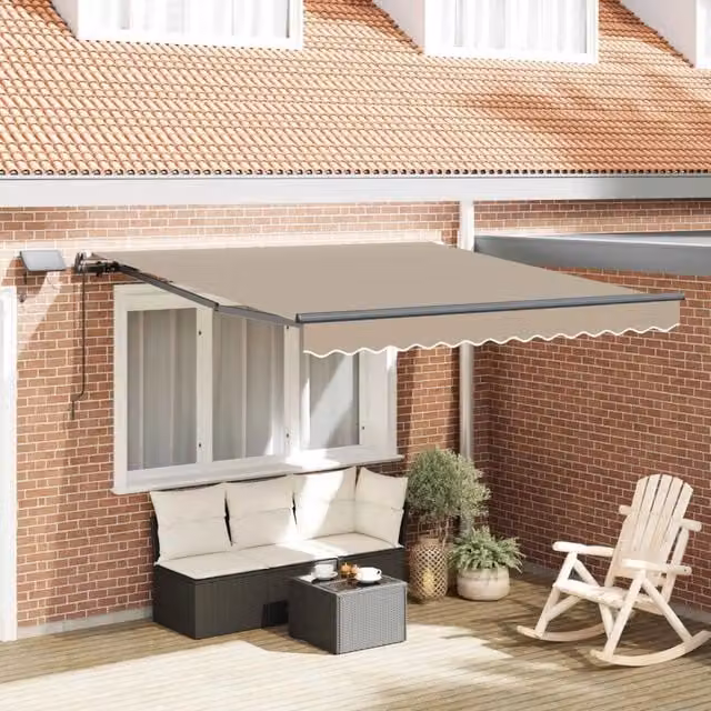 Tenda retrattile Bianco 350 x 250 cm Tessuto e Alluminio 3330362