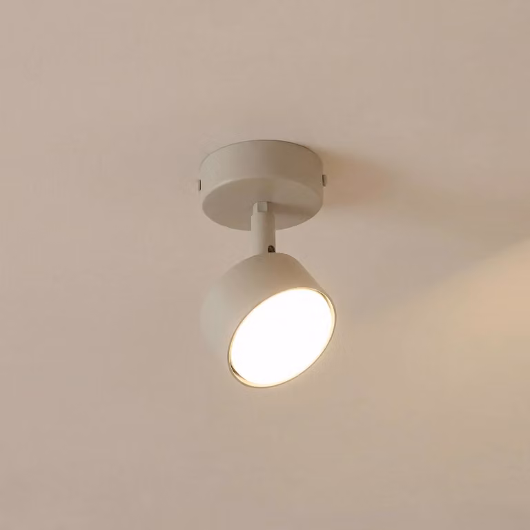 Faretto da soffitto Nemo, a 1 luce, grigio-beige, orientabile, GX53 Nemo SIGMA, dimmerabile, Crema / Ambra, Soggiorno / Sala da pranzo, Metallo, Moderno, Faretto