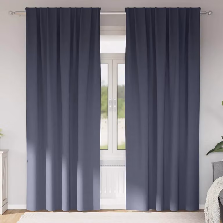 Set di 2 tende blackout vidaXL con anelli, colore antracite, L: 140 cm, H: 260 cm