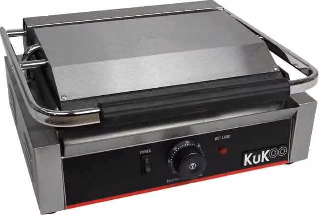 Piastra per Panini Carne Verdure Griglia Ghisa Professionale Rigata&Liscia 2200W