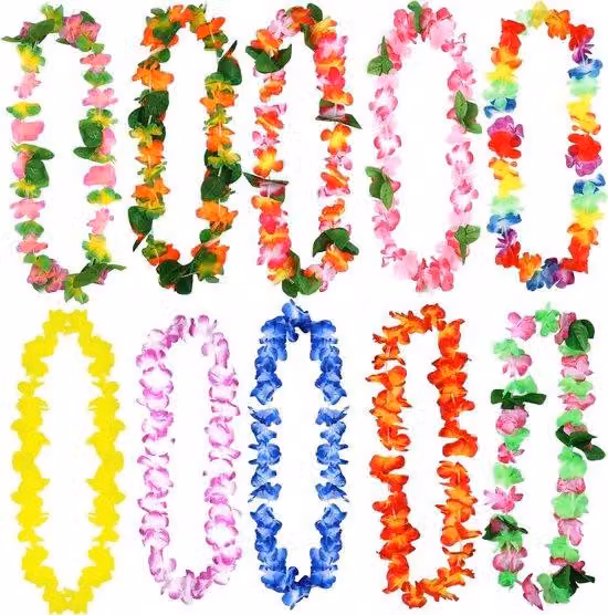 Set di collane di fiori tropicali per una festa luau