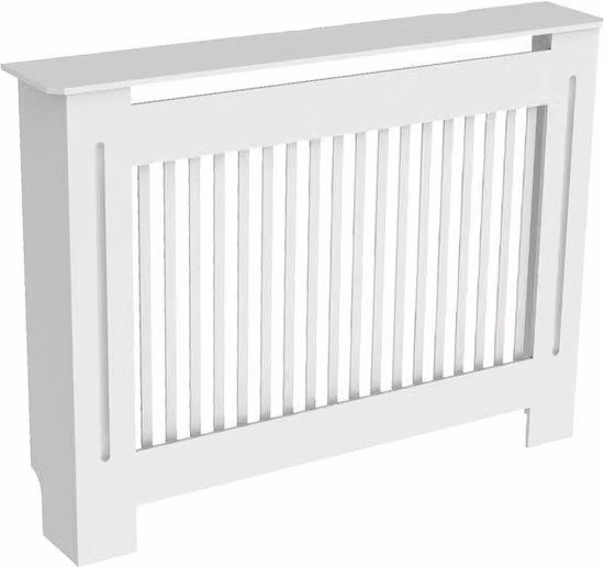 Rivestimento per radiatori a parete – Stile moderno e minimalista – Pannelli verticali – Bianco – 111x19x92 cm