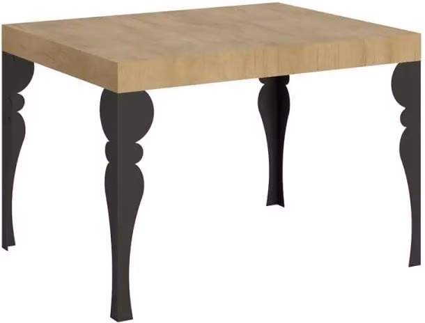 Tavolo allungabile 120/204x80 cm Paxon colore quercia natura gambe antracite