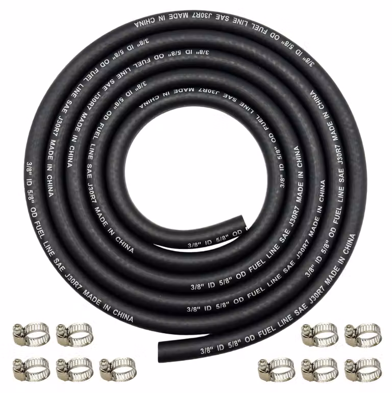 Solidchoice - Tubo flessibile in tessuto, 10 mm, con morsetti, 2,4 metri