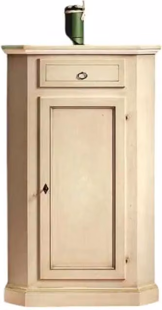 Mobile ad angolo in legno di pino stile shabby chic bianco avorio Mobili 2G L/P/H: 54 x 54 x 130 cm – 3