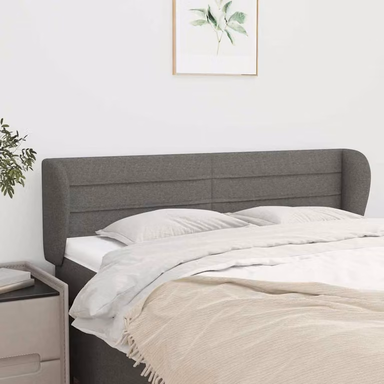 Testiera ad orecchio vidaXL in tessuto grigio scuro L: 147 cm, P: 23 cm, H: 78/88 cm