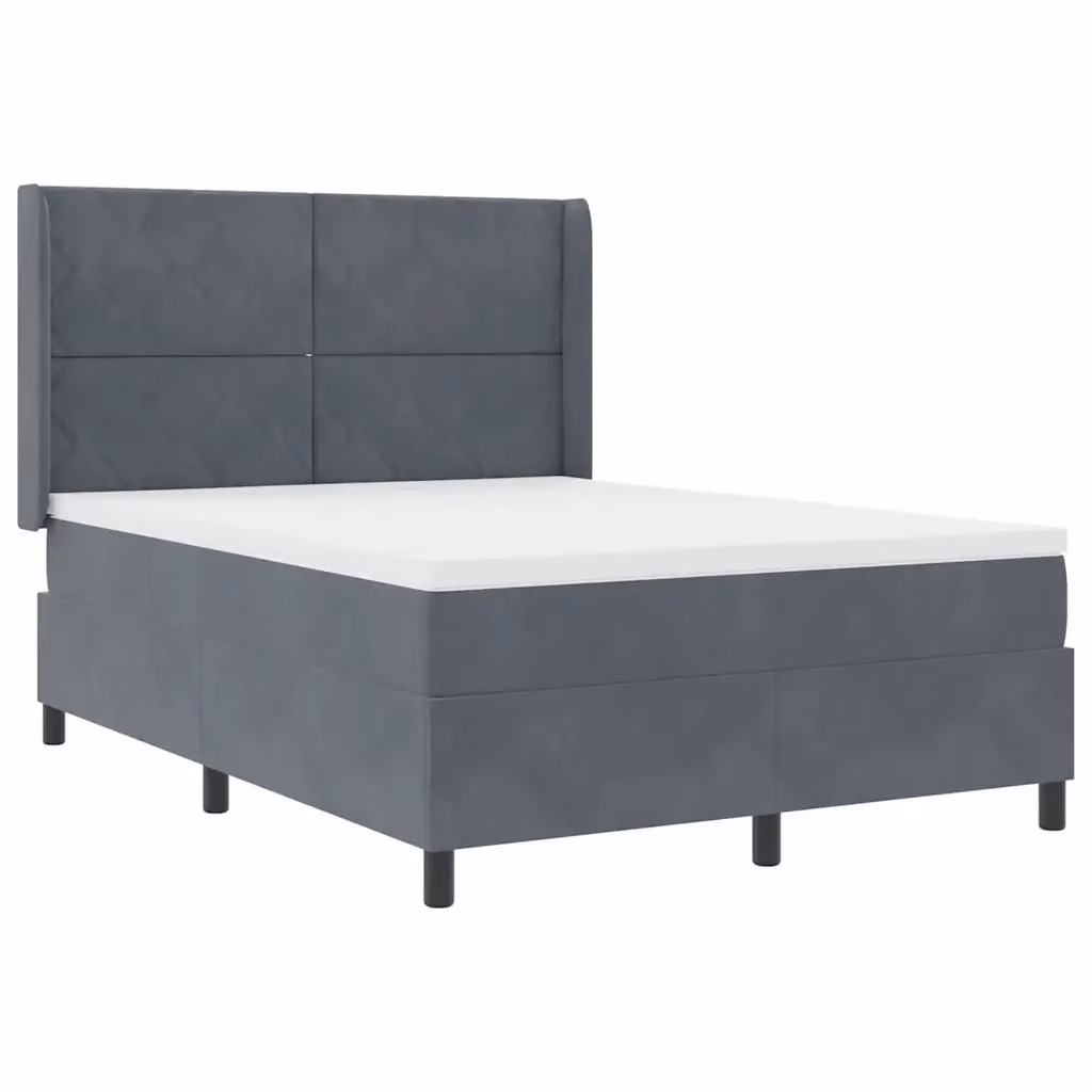 Letto a molle con strisce LED vidaXL in velluto grigio L/P: 160 x 200 cm – 2