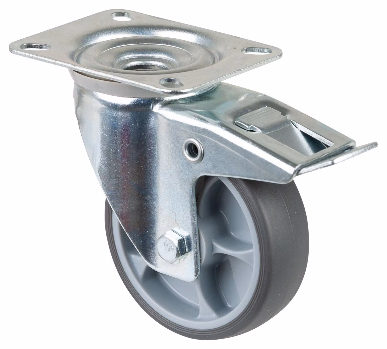 BS ROLLEN ruota girevole 100 mm, con ruota fissa in TPE, portata 110 kg