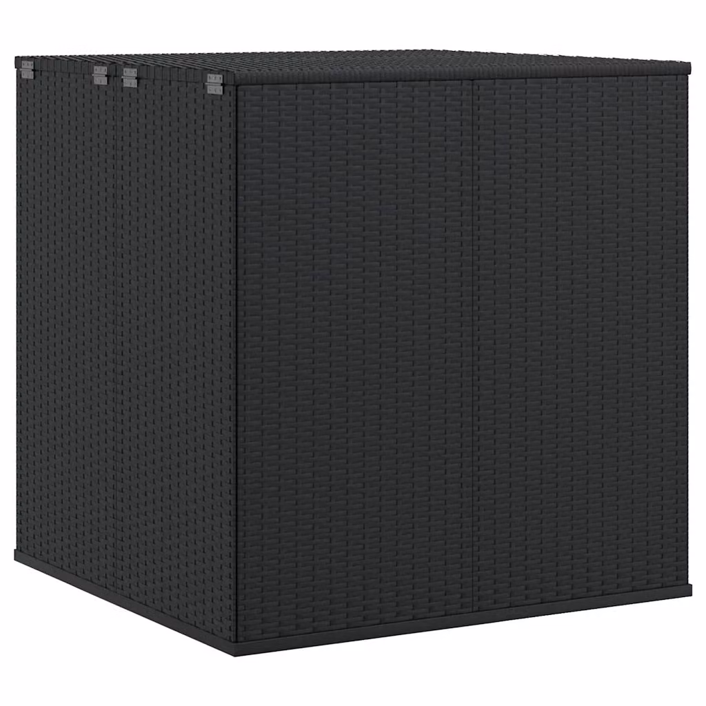 Contenitore da giardino moderno vidaXL in rattan PE e metallo nero L: 100 cm, P: 97,5 cm, H: 104 cm – 2